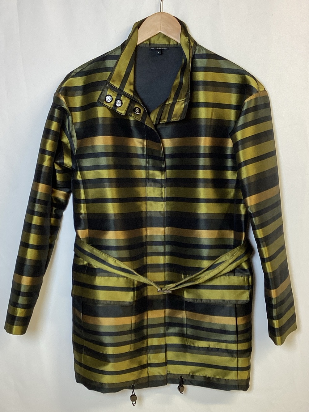 WORTH New York Belted Stripe Zip-Up Jacket Size S